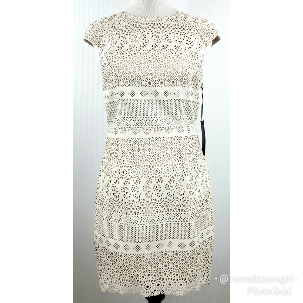 Dolce Vita vegan leather cutout dress beige M NWT